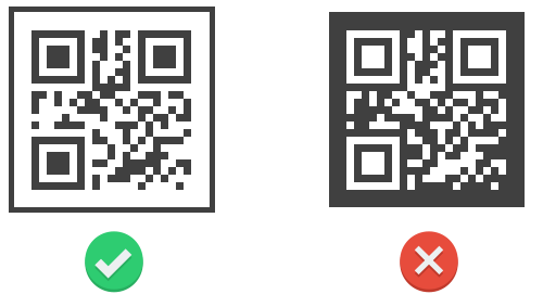 Código QR en negativo frente a normal