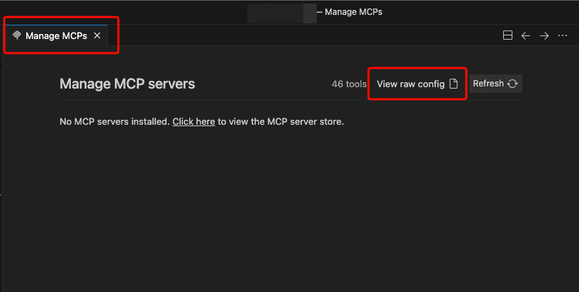 View MCP config file 