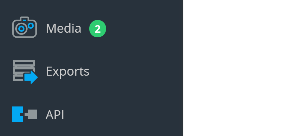 Schermata del menu di navigazione principale con il pulsante nascosto "Importa" 
