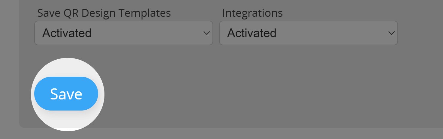 Schermata del pulsante "Salva" nel menu Autorizzazioni 