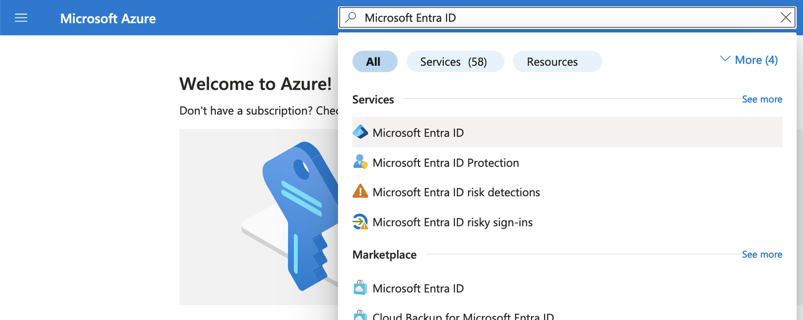 Öffnen des Microsoft Entra ID-Dienstes