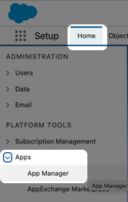 Captura de pantalla: menú, resaltado Inicio > Aplicaciones > Gestor de aplicaciones