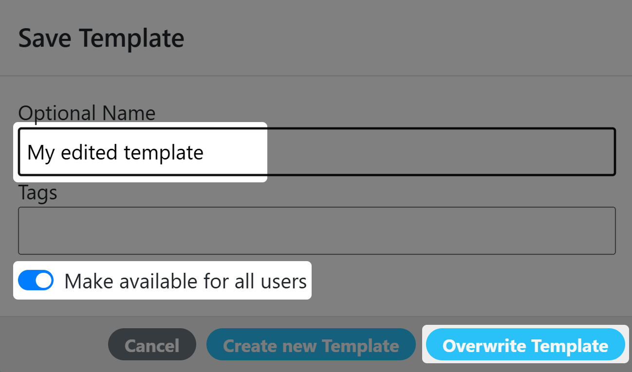 Screenshot of Save Pane for White Label Admins 