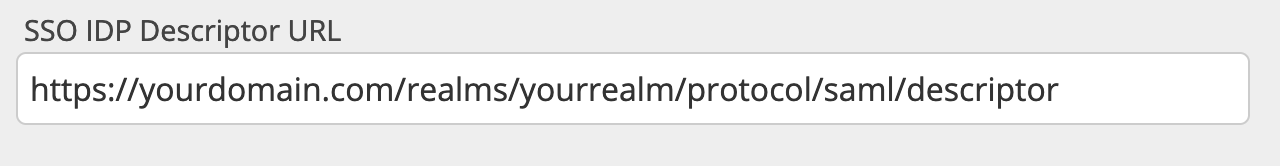 Introduce la URL del descriptor IDP SAML 2.0 de tu proveedor de identidades