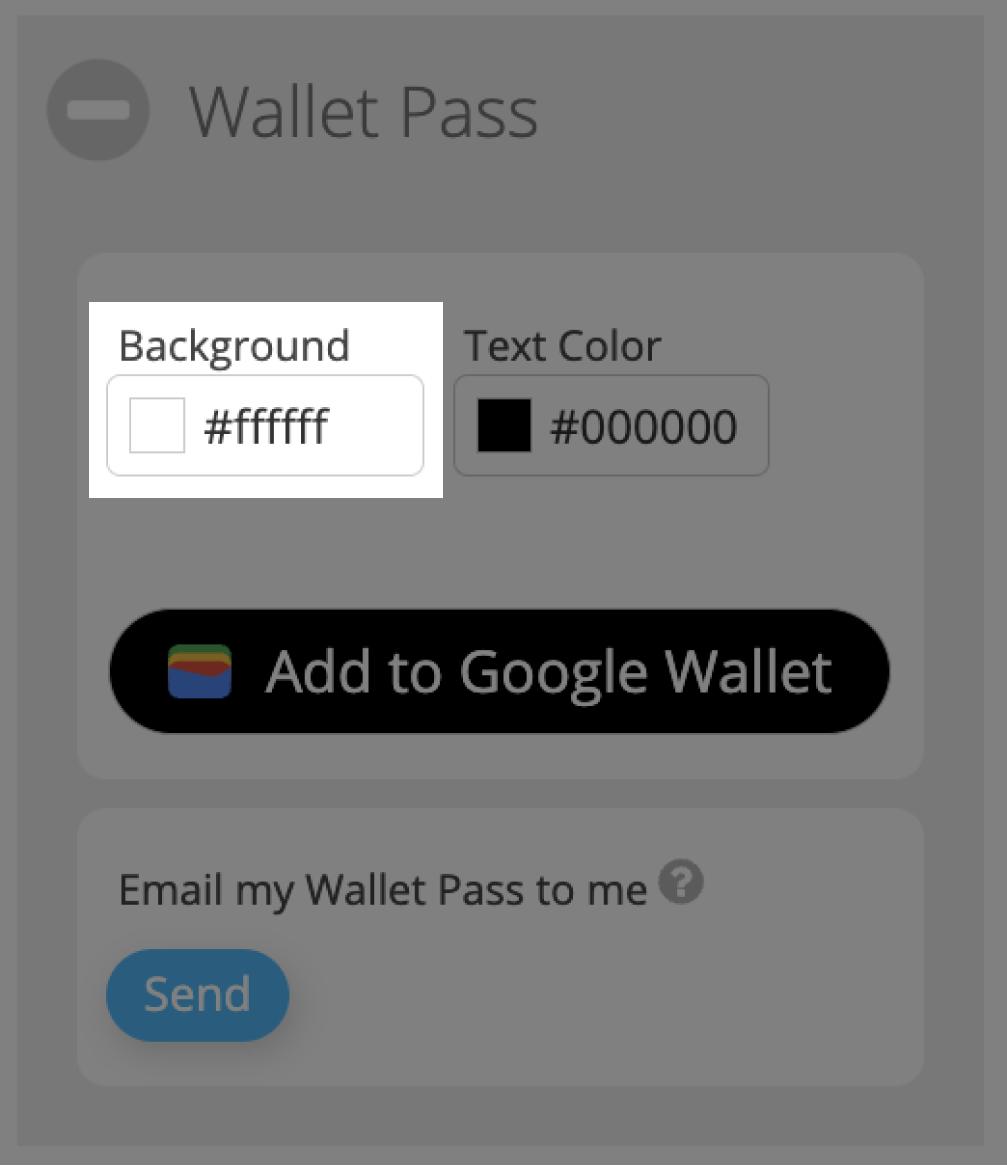 Editor del color de fondo del Wallet Pass