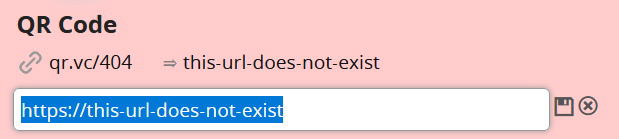 dynamic QR Code fix a broken target URL