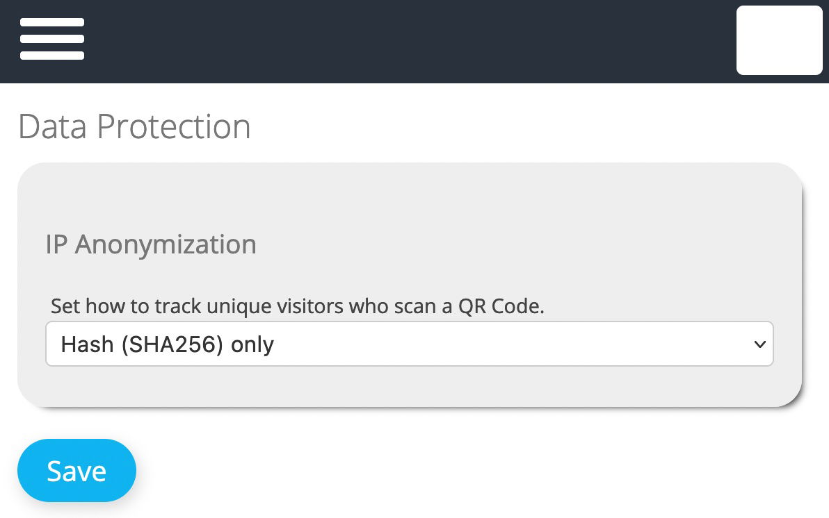 Account settings - Data Protection - IP Anonymization