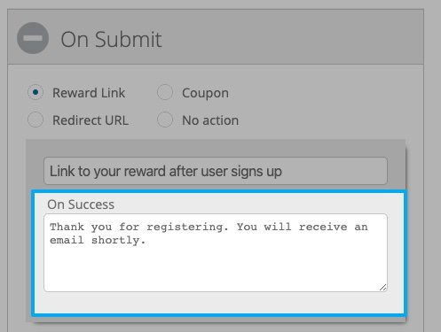 Edit Success message