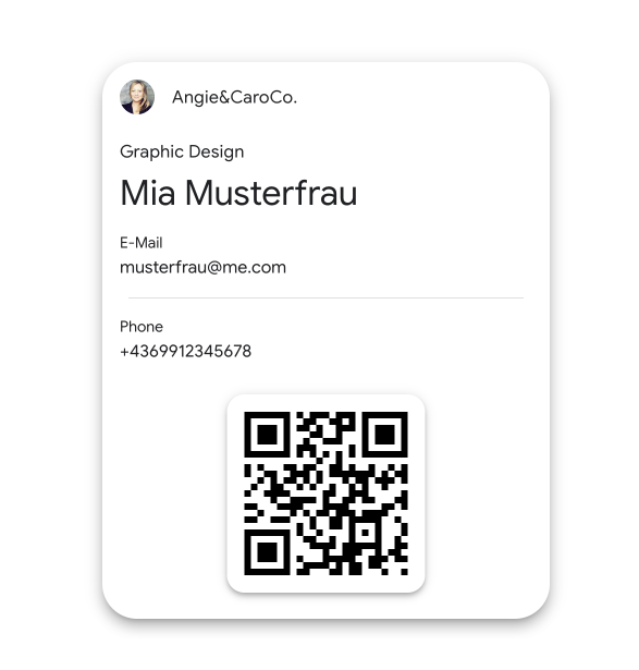 Cara frontal del Google Wallet Pass