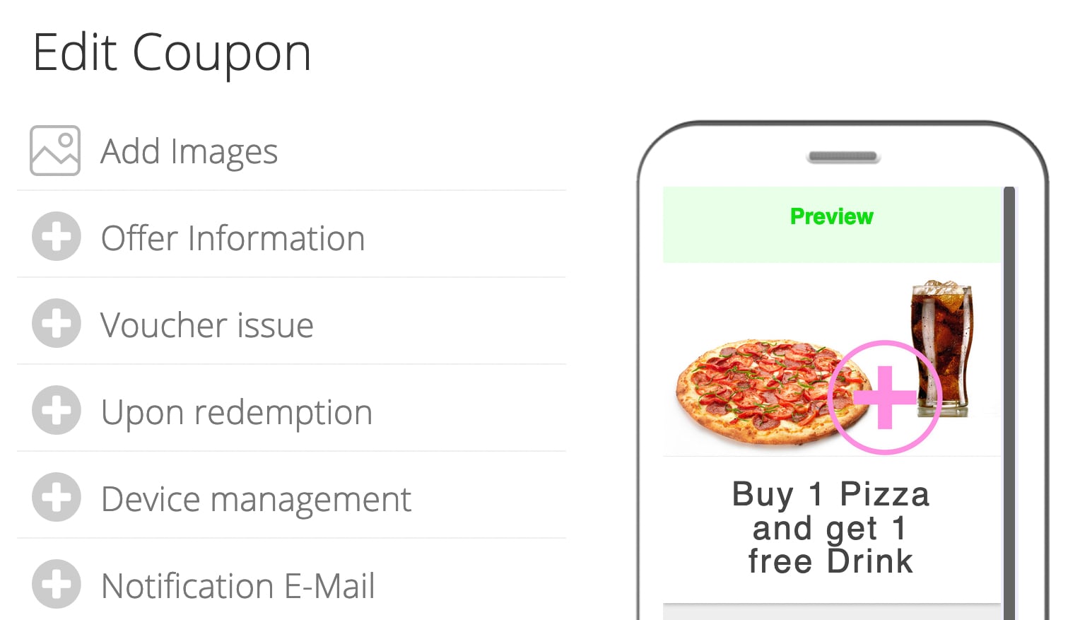 Coupon editor