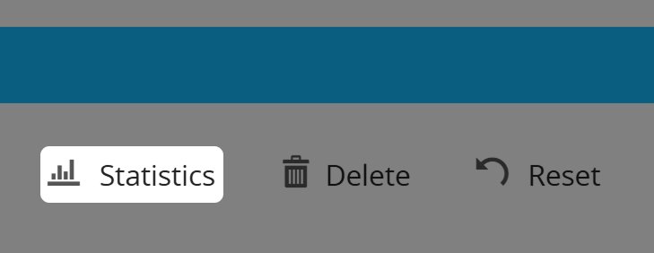 Schermata del pulsante "Statistiche" nella pagina di importazione 