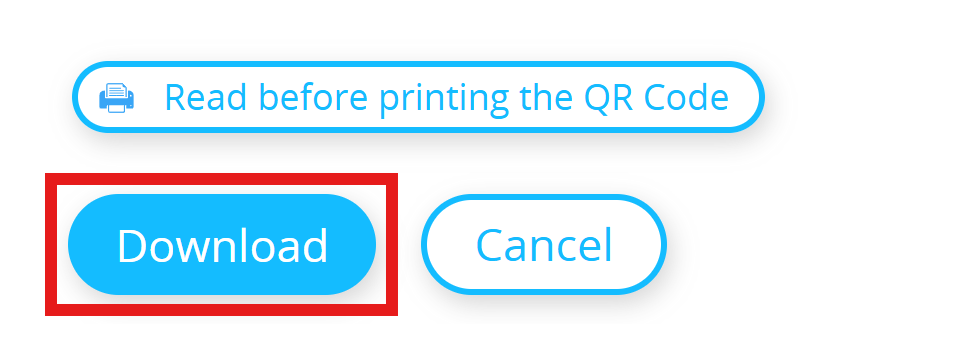 Captura de tela do botão "Download" na página "Download QR Codes" 
