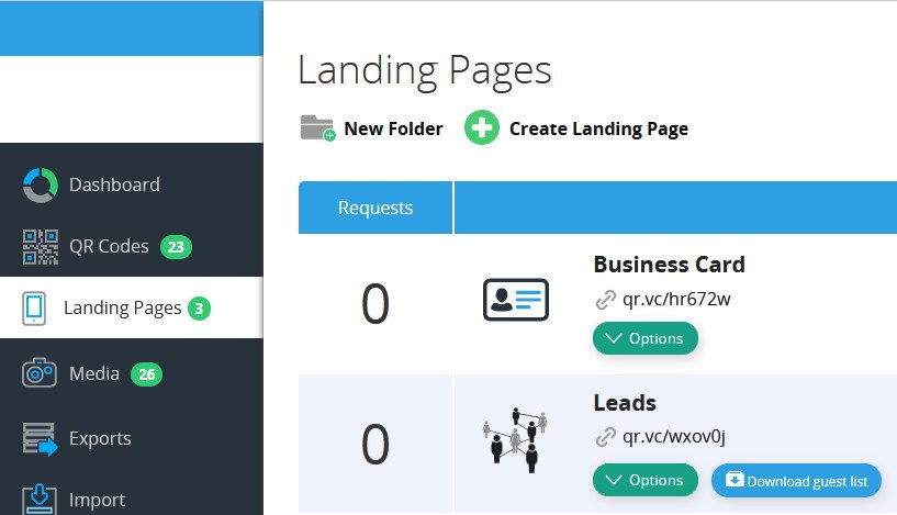 Landing Pages List