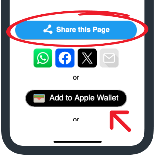 Add to Apple Wallet using the Share button