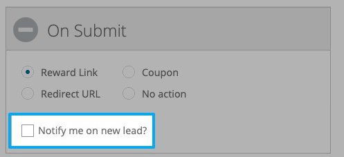 Notification option for new lead