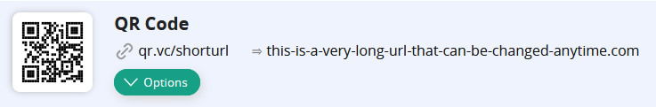 Shortened URL of a dynamic QR Code