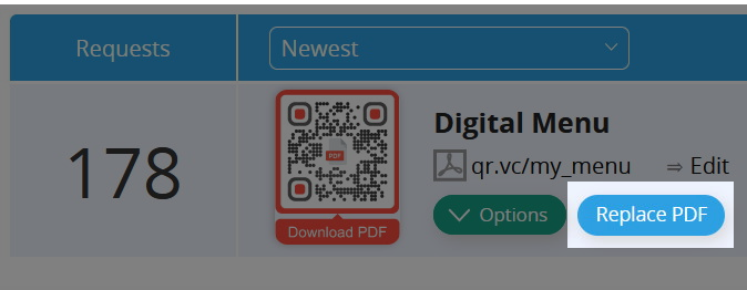 Cruscotto con codice QR PDF