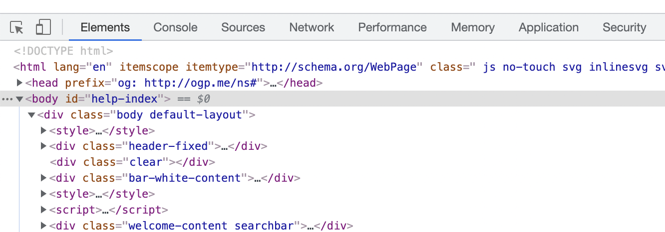 Development tools in chrome