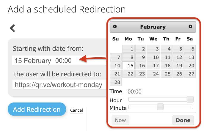 Create redirections rules for QR Codes