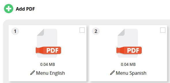 Seção de mídia com arquivos pdf enviados