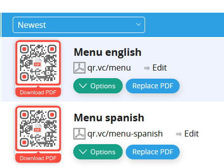 Lista de Códigos QR pdf