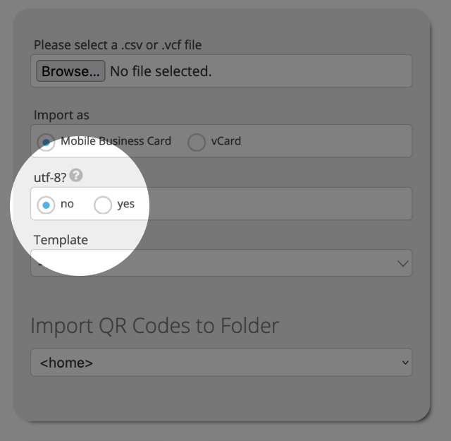 UTF-8 encoding selector