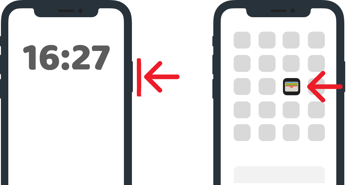 Abre tu Wallet pulsando dos veces el botón lateral de tu iPhone o eligiendo la aplicación Apple Wallet en la pantalla de inicio