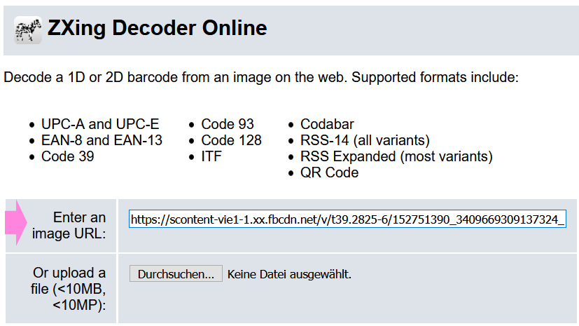 Zxing decoder