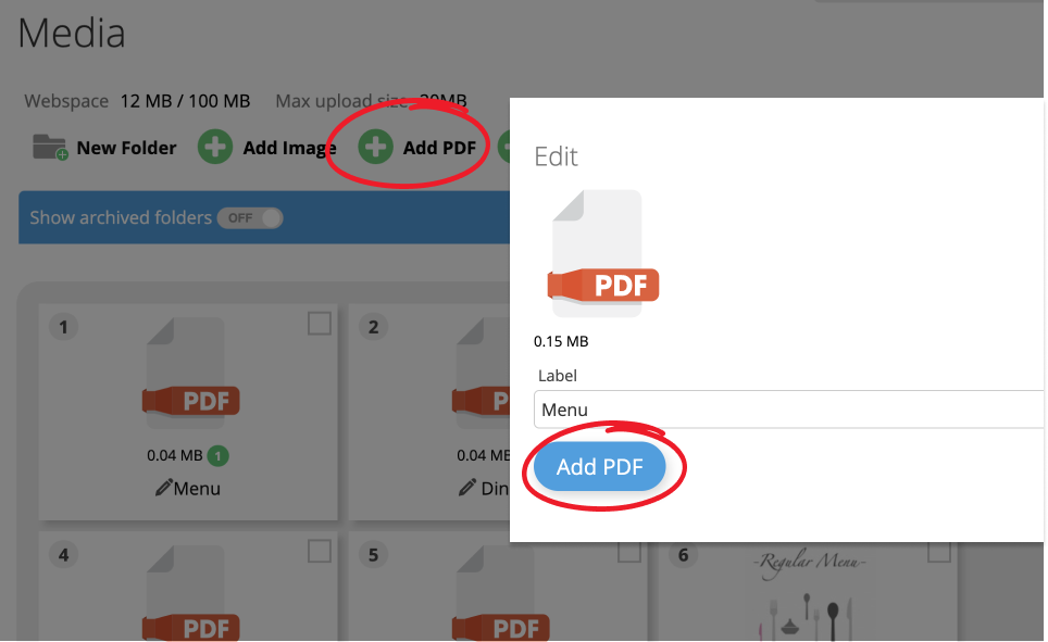 Upload a PDF file