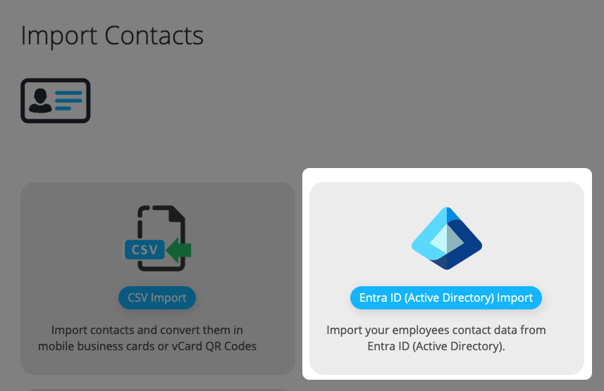 Wählen Sie Entra ID Import