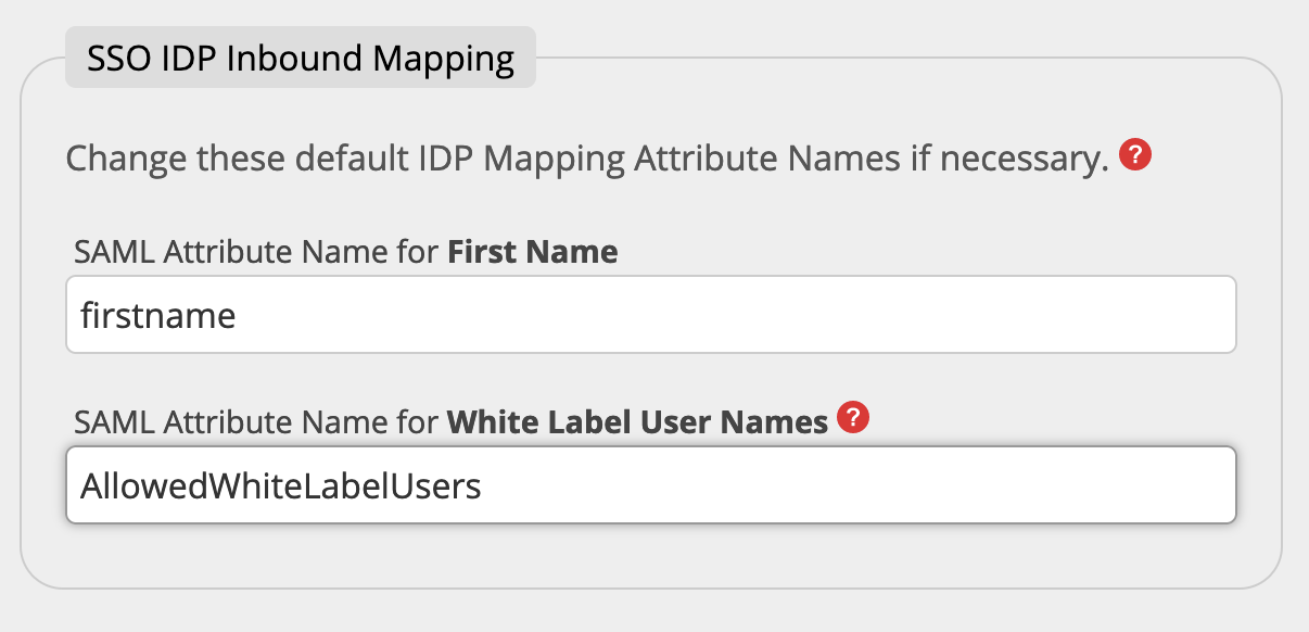 Valor personalizado "AllowedWhiteLabelUsers" para nombres de usuario de marca blanca