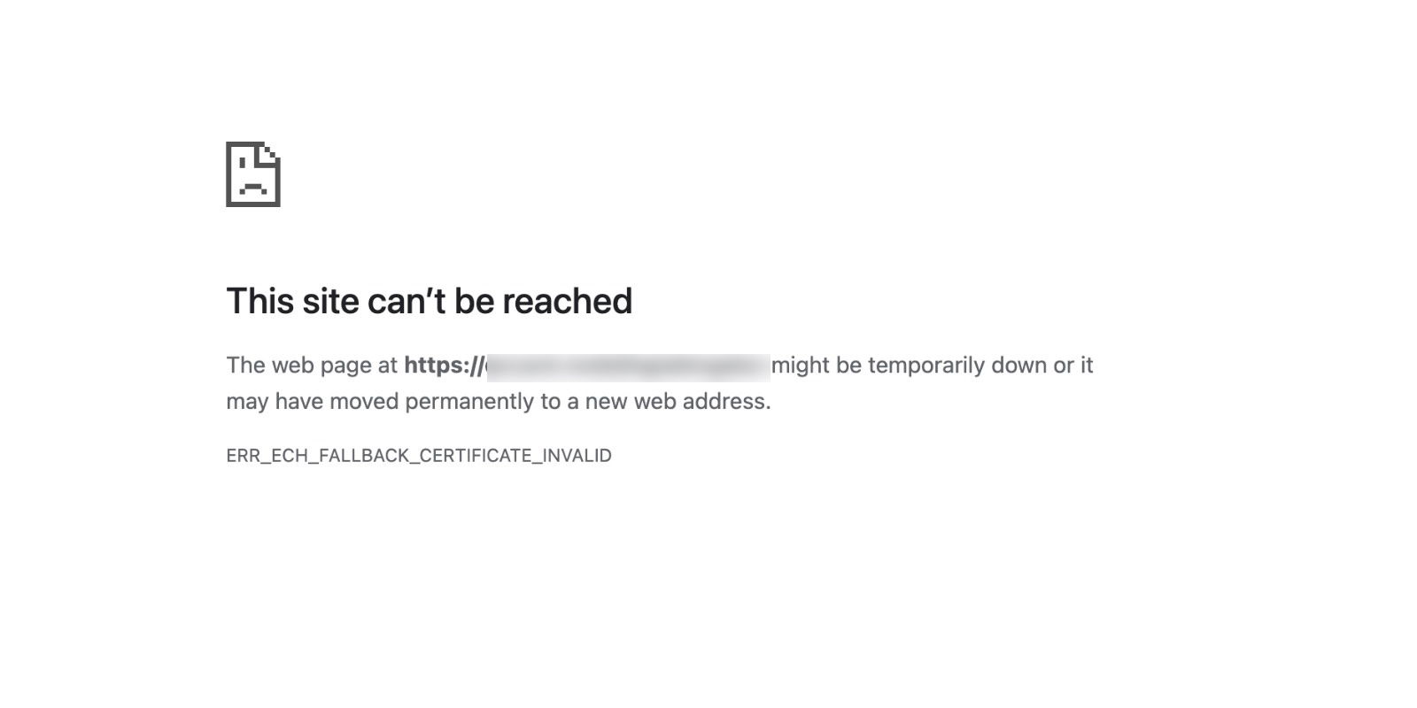 error ERR_ECH_FALLBACK_CERTIFICATE_INVALID