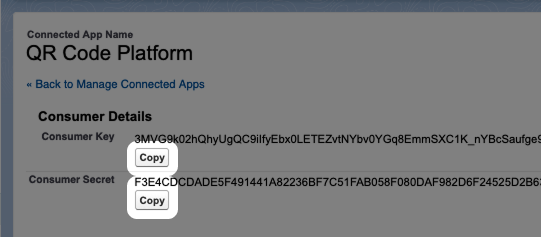 Captura de pantalla: Botón Copiar resaltado