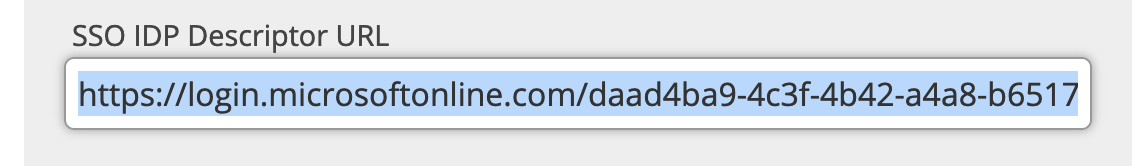 Geben Sie die zuvor gespeicherte App-Verbundmetadaten-URL (App Federation Metadata Url) ein