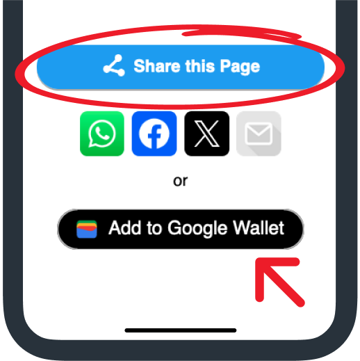 Añadir a Google Wallet utilizando el botón Compartir
