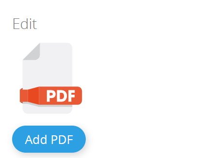 ícone PDF e botão de adição