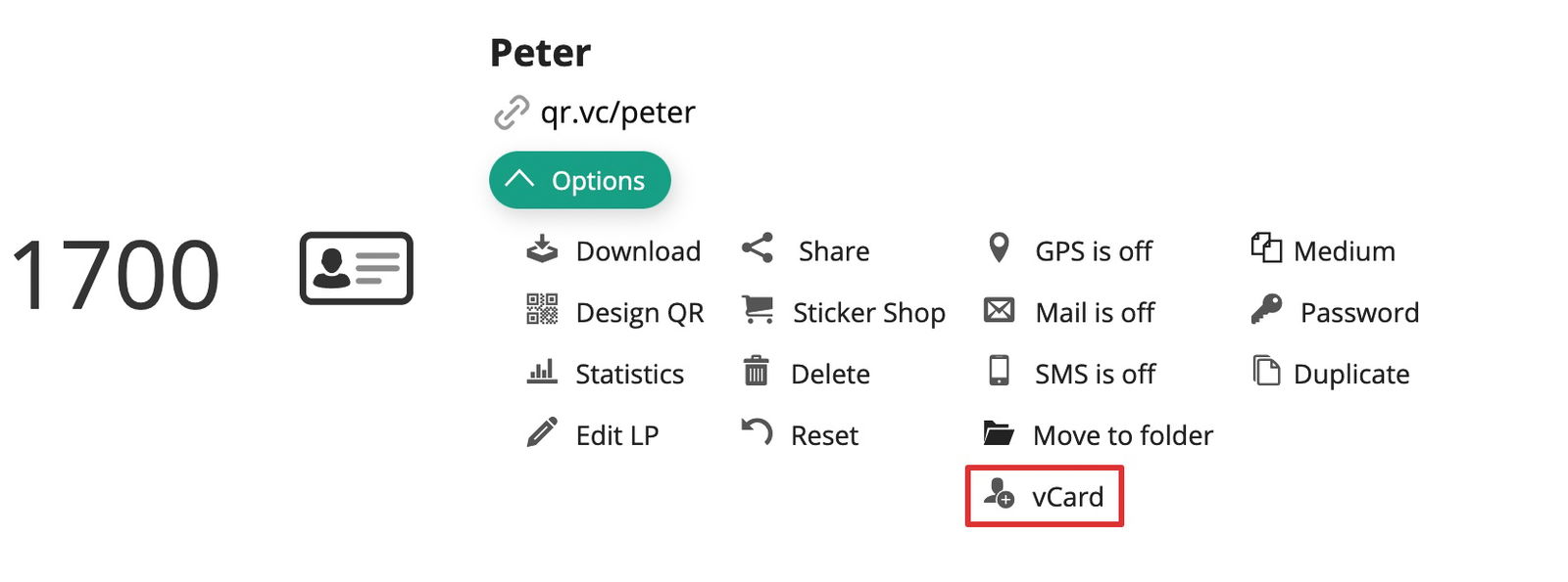 Download updated contact data from options menu