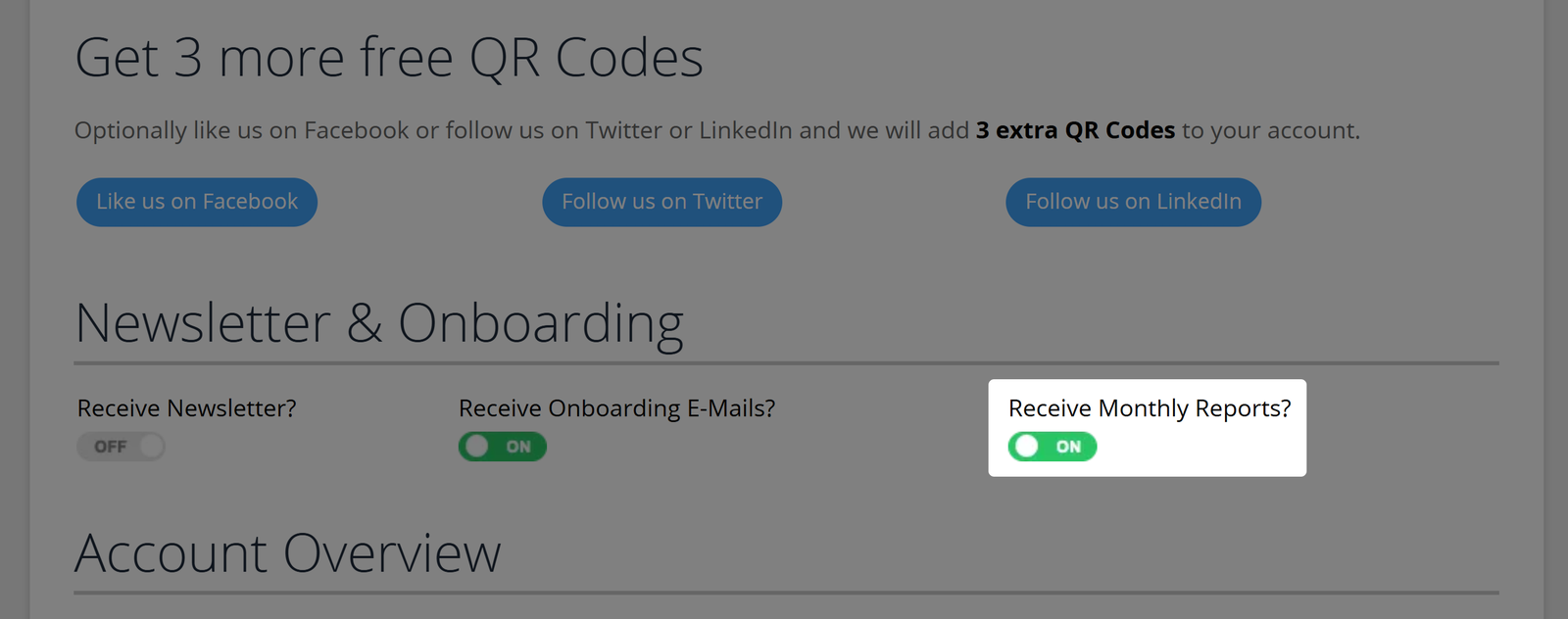 Free Account options