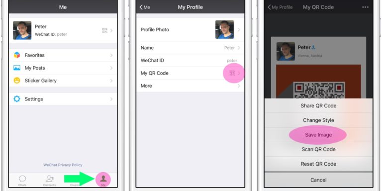 codice qr profilo wechat