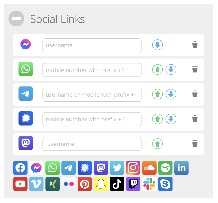 Links sociais