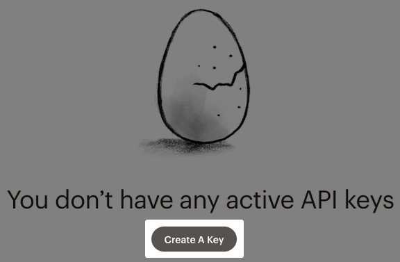 Captura de pantalla: Botón "Crear una clave" resaltado