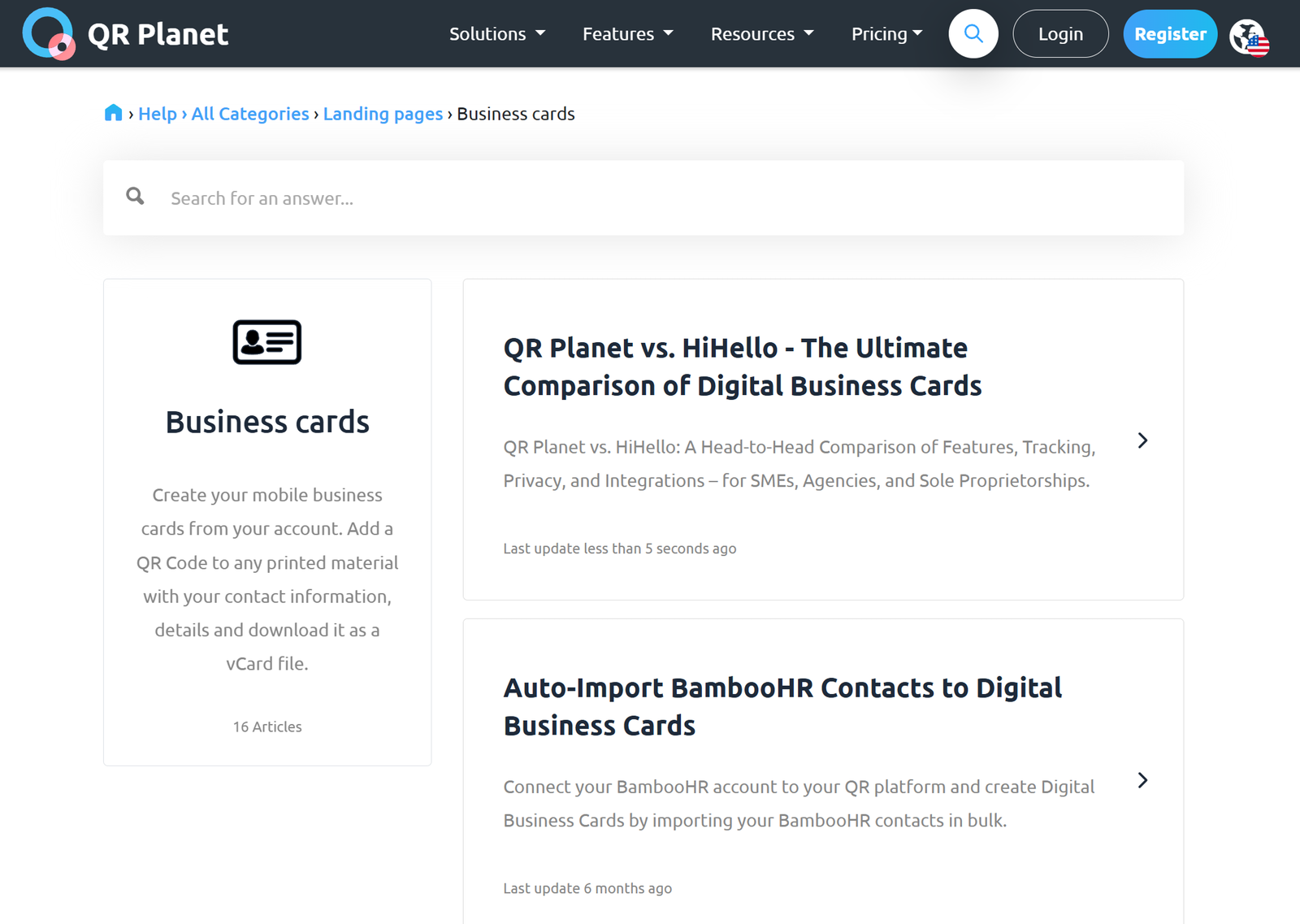 QR Planet Knowledge Base 