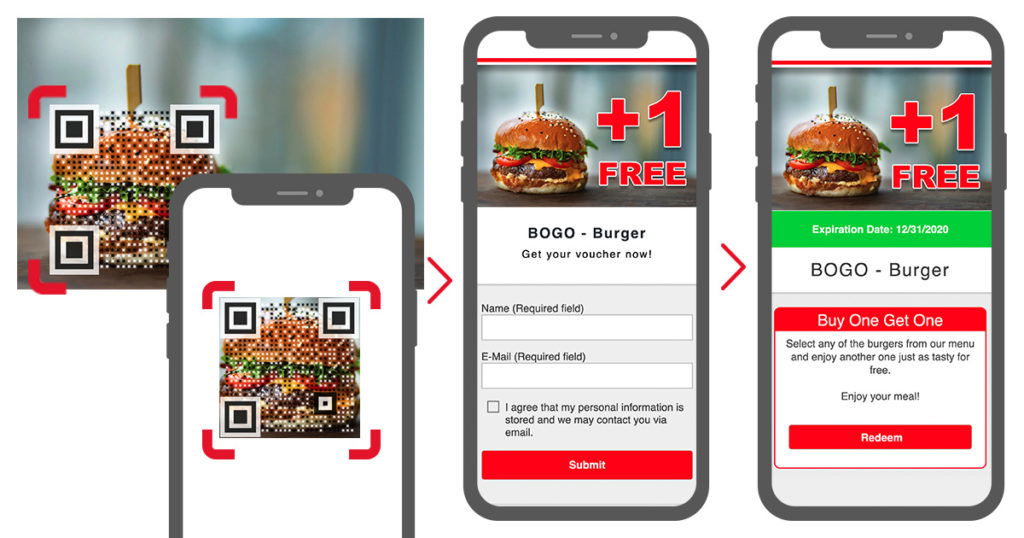 QR Code vouchers no smartphone