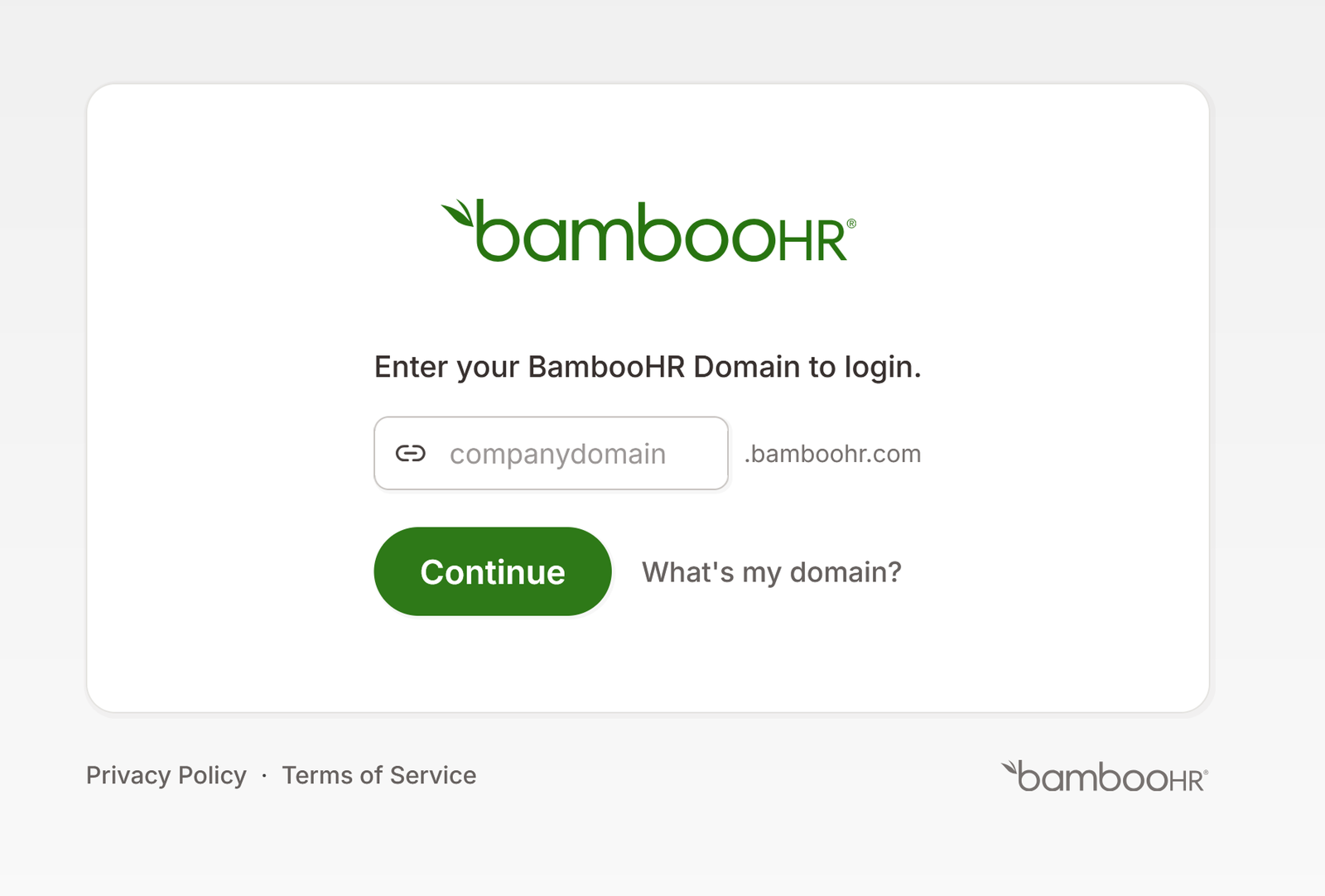 Pagina di accesso a BambooHR