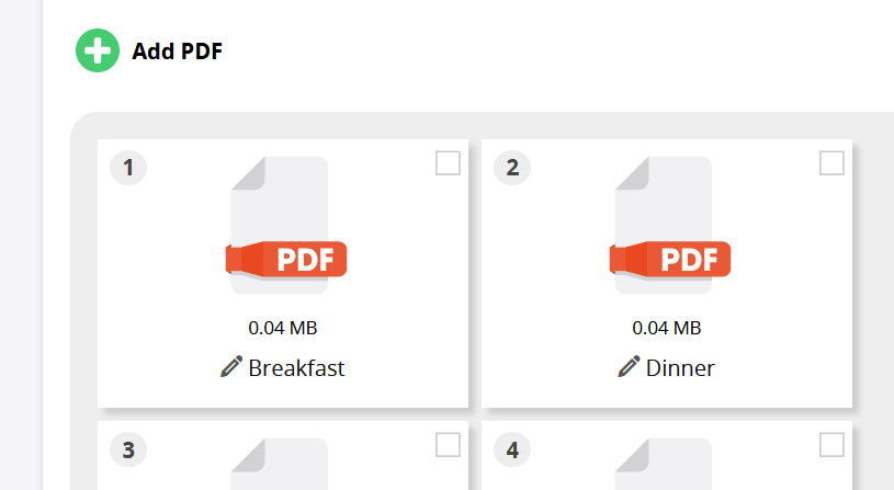 Medienbereich mit PDF-Dateien