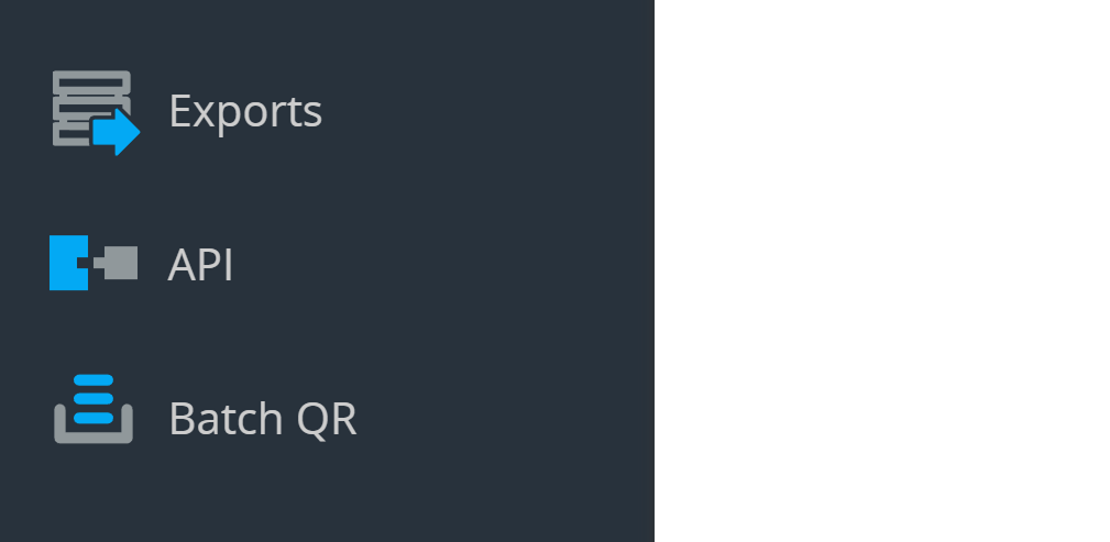 Schermata del menu di navigazione principale con il pulsante "Integrazioni" nascosto 