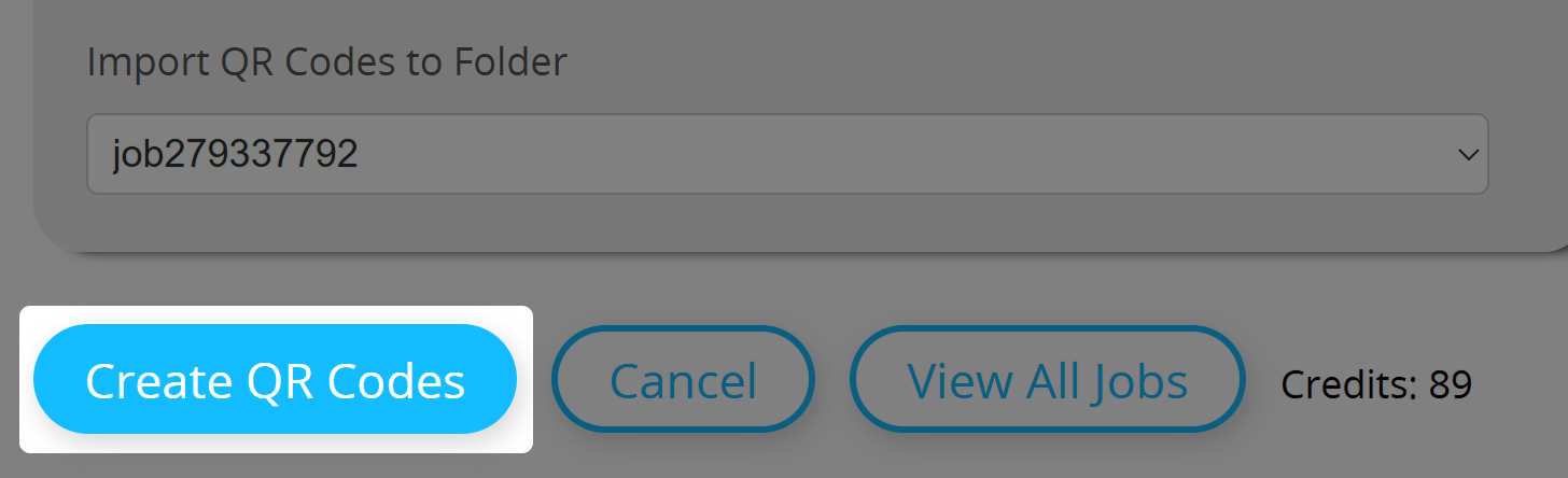 "Create QR Codes" Button in Mass QR Code Generator.