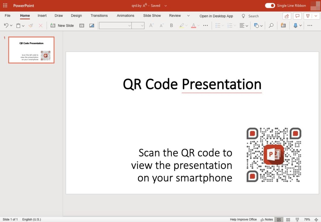 presentazione powerpoint con codice qr