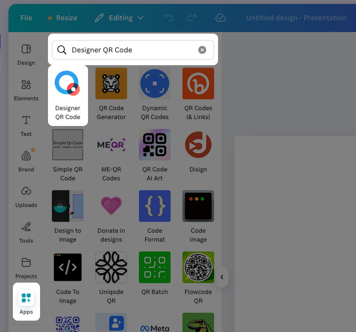 Schermata: App Canva con l