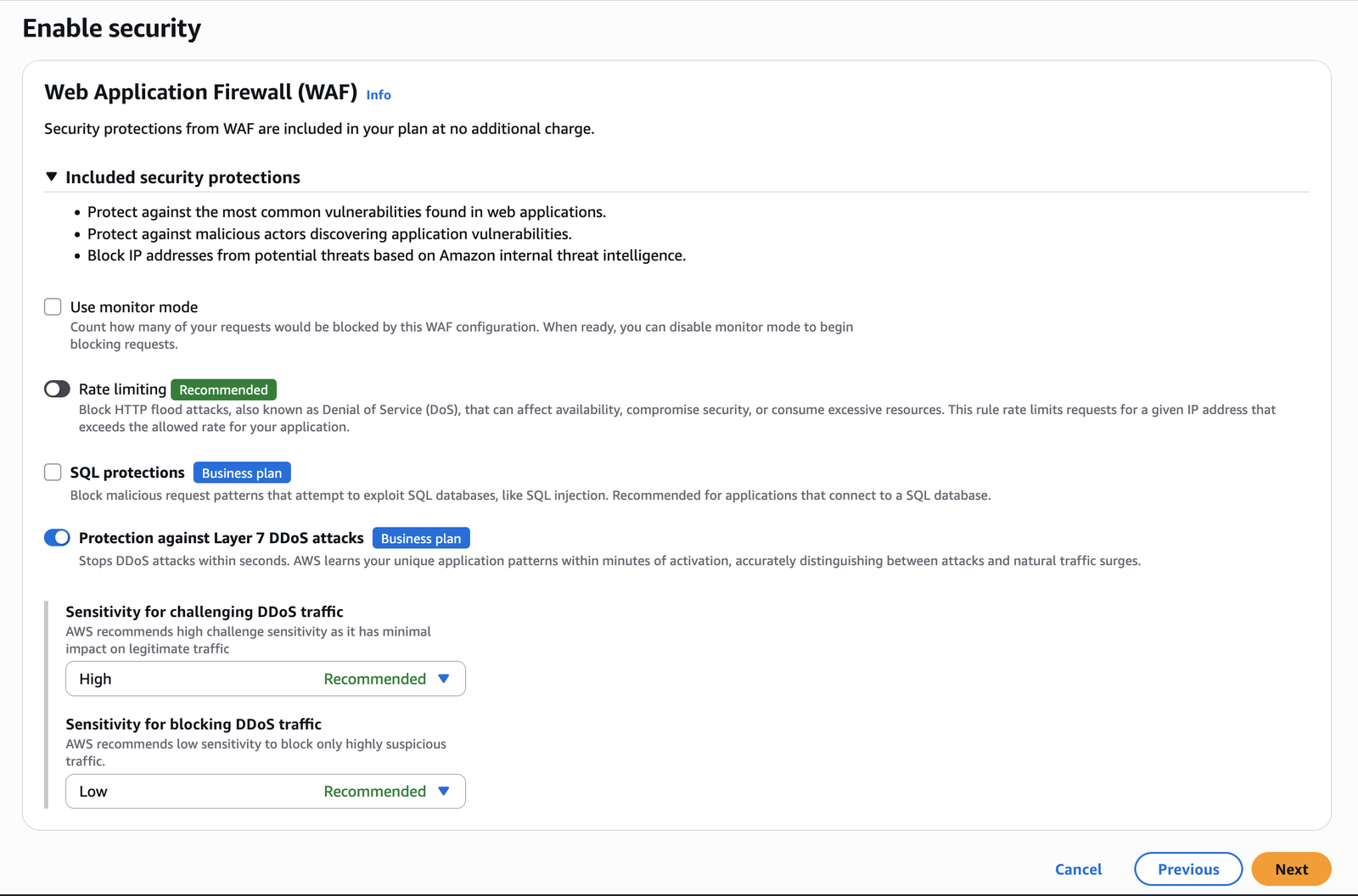 Set up the security settings based on your organizations needs